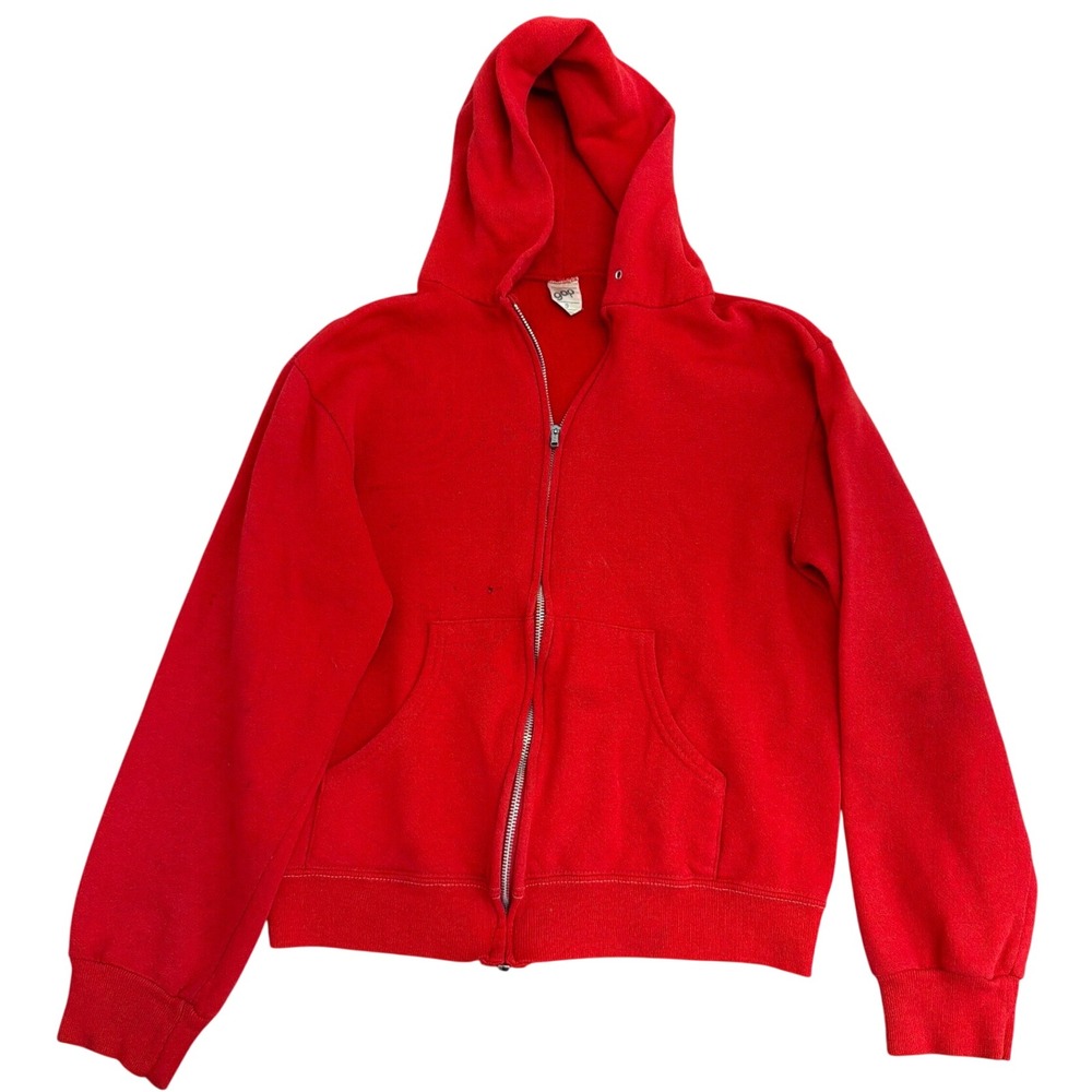 Vintage Gap Mens Red Full Zip Fleece Hoodie Sweatshirt Small S 2776